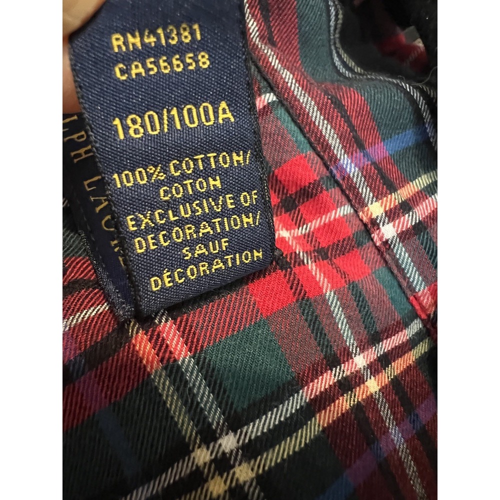 Polo Ralph Lauren Shirt Adult Slim Fit L Red Plaid 100% Cotton Button Up Men's - Picture 6 of 7